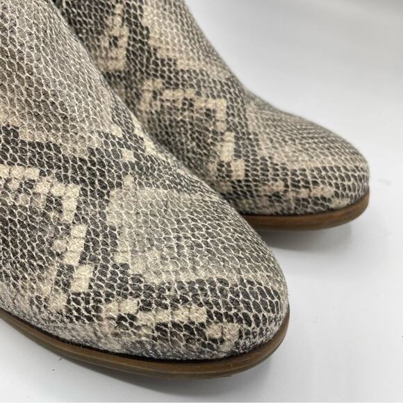 Toms Grey Snake Embossed Leather Slip On Loafer Womens 8.5 Fall Anle Boots - Picture 9 of 9